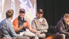 Die "Meet your Hero"-Veranstaltung in der KTM Motohall stand ganz unter dem Zeichen: Welcome Back, Rallye Dakar Heroes Matthias Walkner und Martin Freinademetz!