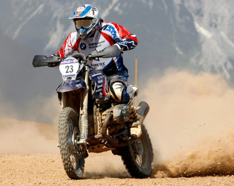 Micky Dymond (USA) rocks hard on his BMW HP2