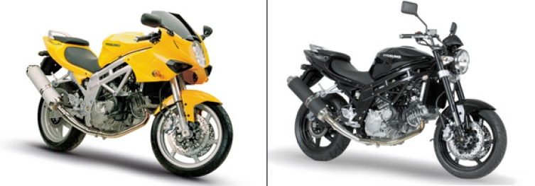 GT.650S Sport (links) vs. GT.650i in der SE-Naked Version (rechts)