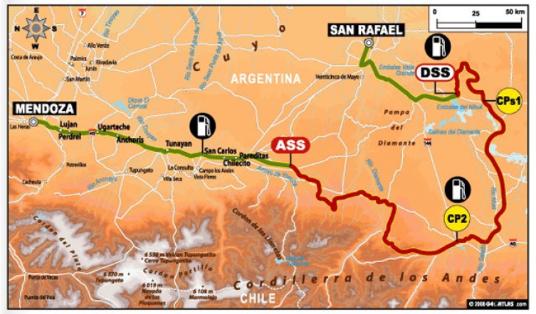 Vorschau: Etappe 9 führt auf über 2700m Seehöhe - 625 km von  San Rafael nach Mendoza