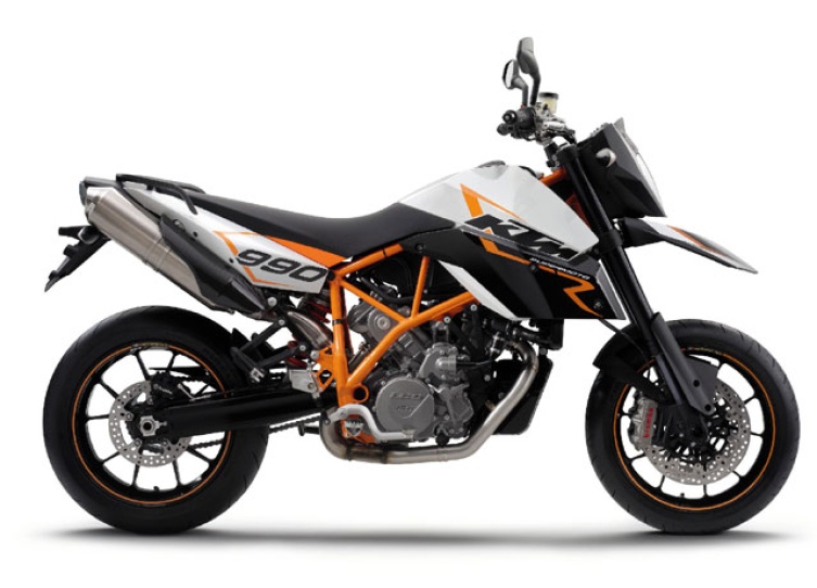 Im wahren Leben wird sie eher selten so fad dastehen: KTM Supermoto 990 R