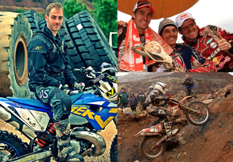 Brit-Boys in Hochform (im Uhrzeigersinn): Graham Jarvis, Ben & Dan Hemingway mit Cousin Dougie Lampkin, Jonny Walker